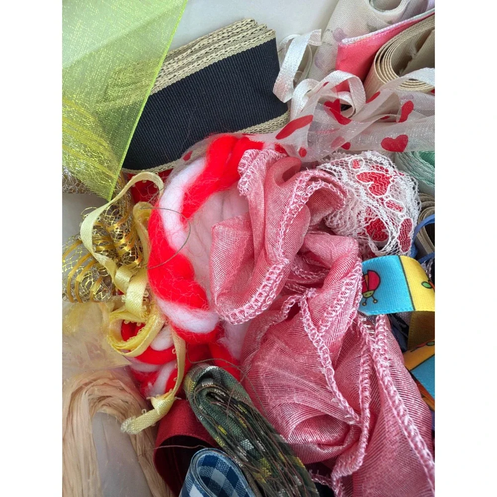Vintage Mixed‎ Craft Ribbon Lot Laura Ashley Lace Velvet Organza Trim in Box